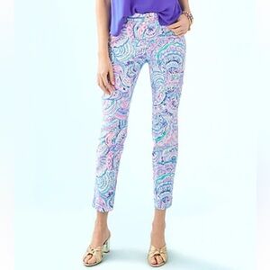 LILLY PULITZER Kelly High Rise Skinny Ankle Pants HAPPY AS A CLAM Sz 2